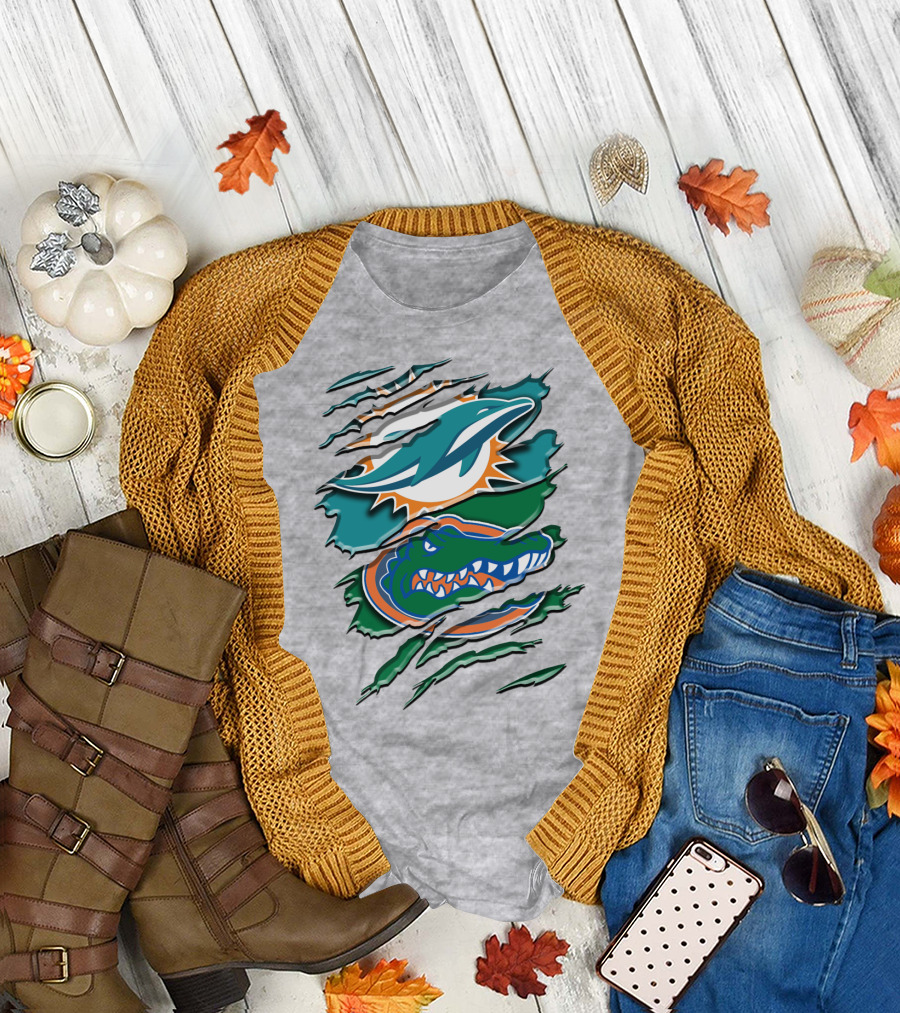 Rah Miami Dolphins Florida Gators Rip T-Shirt