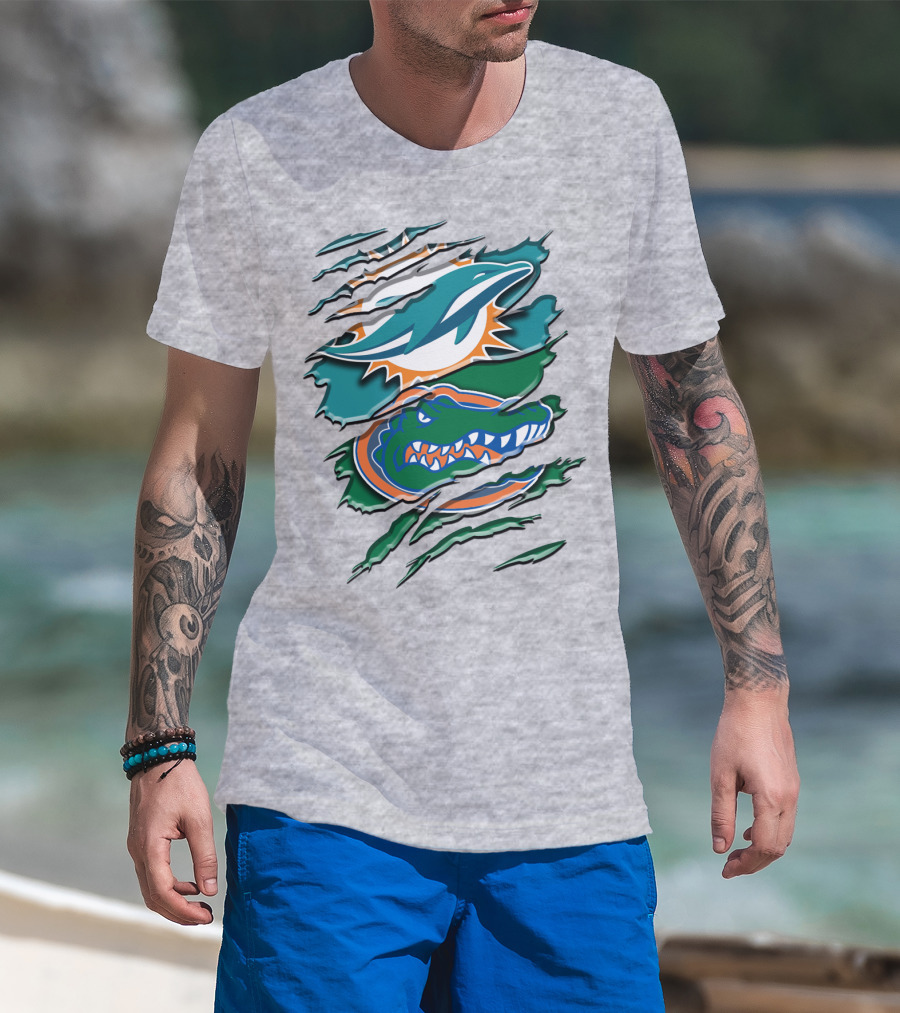Rah Miami Dolphins Florida Gators Rip T-Shirt