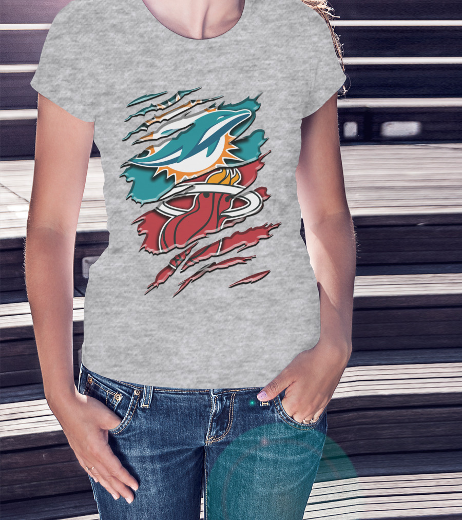 Miami Dolphins And Heat Rah 051 T-Shirt