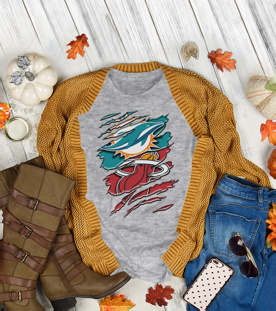 Miami Dolphins And Heat Rah 051 T-Shirt