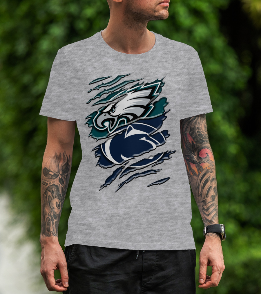 Philadelphia Eagles Penn State Nittany Lions Layered Claw Marks T-Shirt