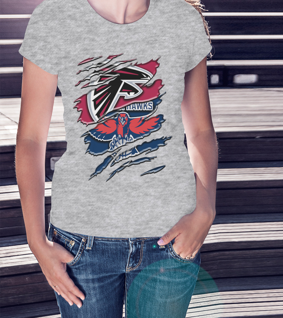 Atlanta Falcons And Hawks Logo Crossover Rah 060 T-Shirt