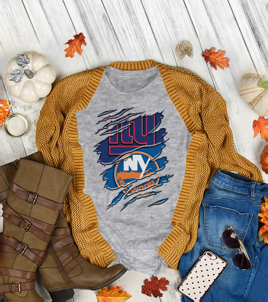 New York Giants Ny Islanders Crossover Rah 063 T-Shirt