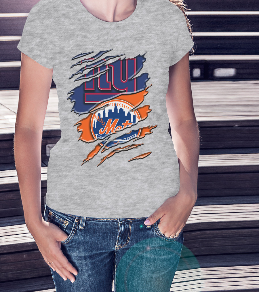 New York Giants Mets Logo Fusion T-Shirt