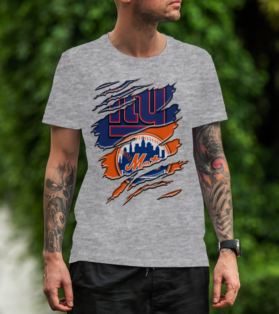 New York Giants Mets Logo Fusion T-Shirt