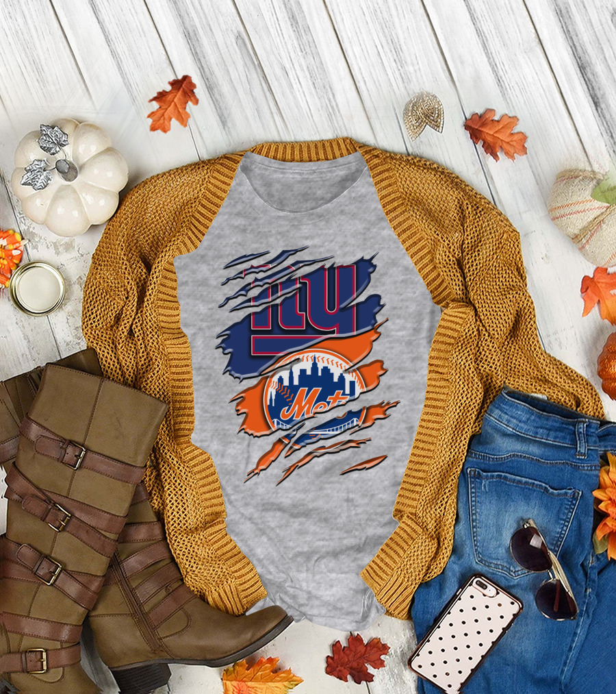 New York Giants Mets Logo Fusion T-Shirt