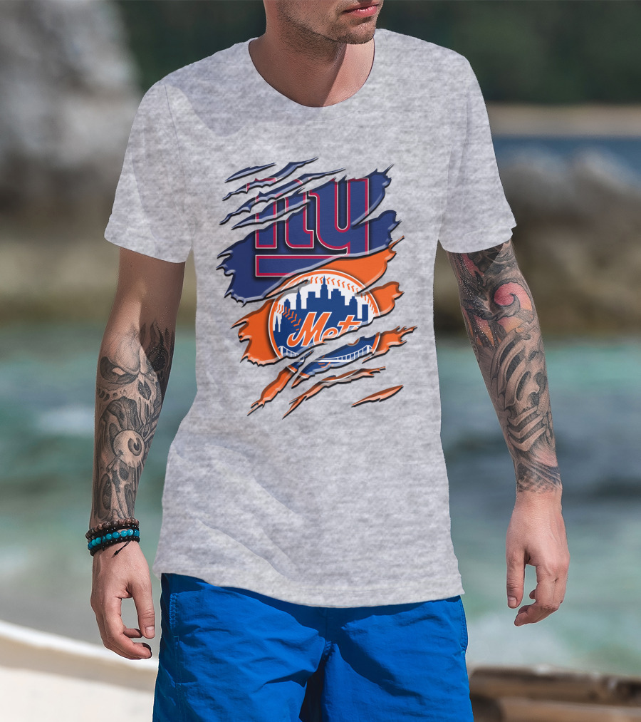 New York Giants Mets Logo Fusion T-Shirt
