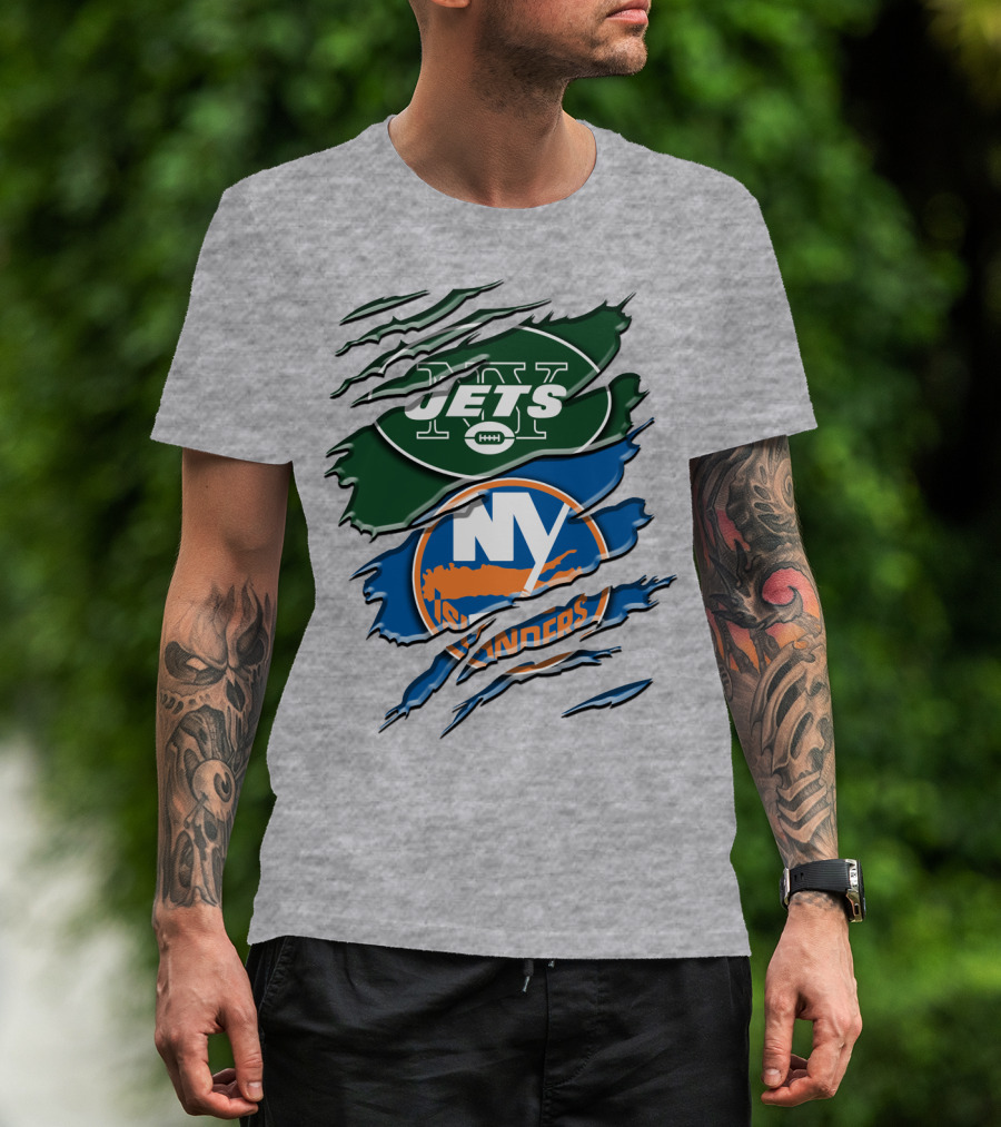 New York Jets Ny Islanders Crossover Rah 068 T-Shirt