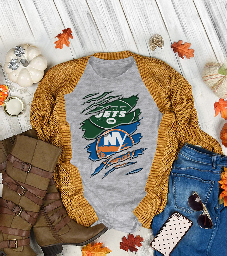 New York Jets Ny Islanders Crossover Rah 068 T-Shirt