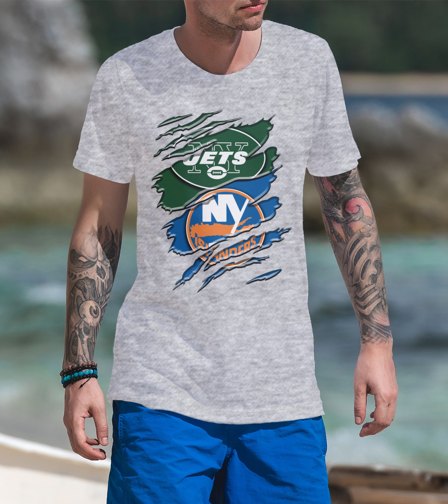 New York Jets Ny Islanders Crossover Rah 068 T-Shirt