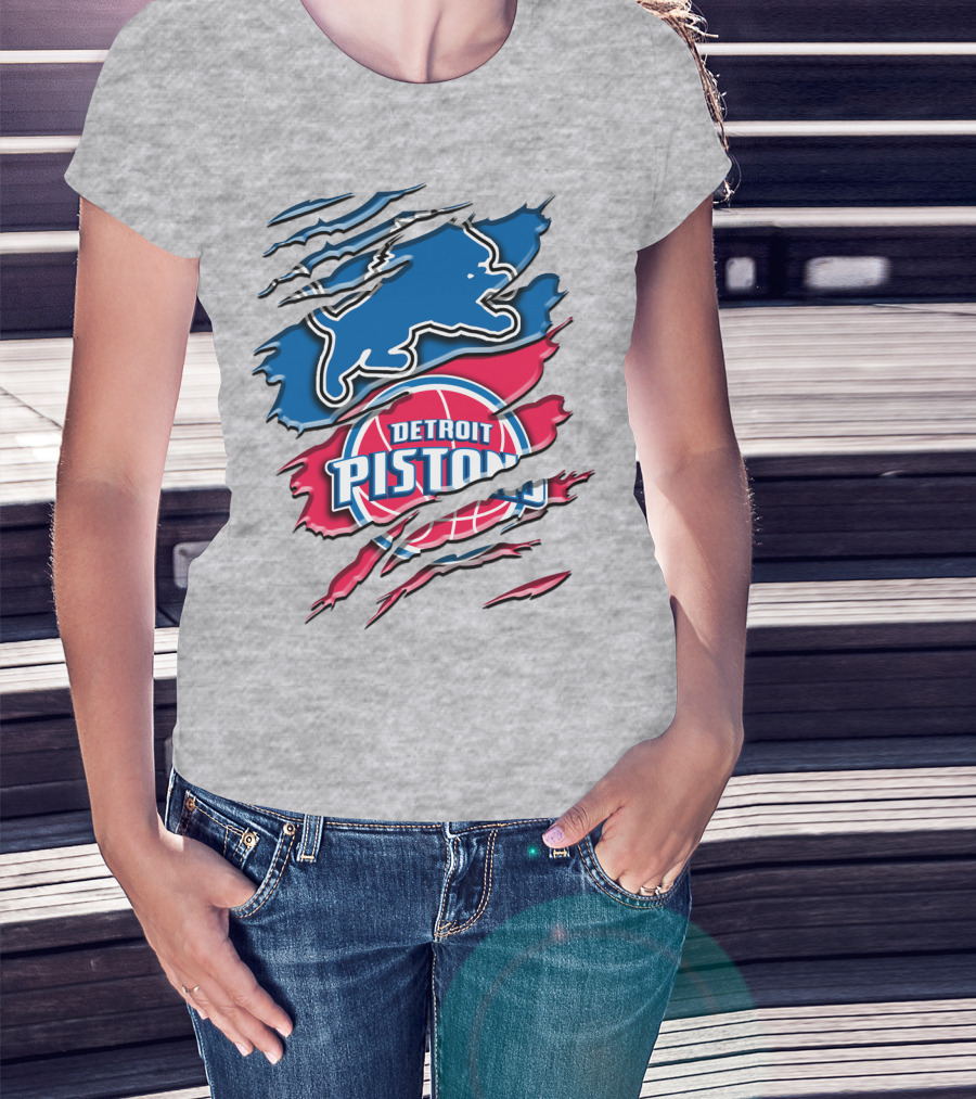 Detroit Pistons Rah 073 Lions Dual T-Shirt