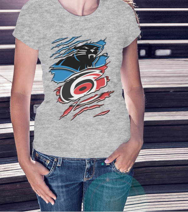 Carolina Panthers And Hurricanes Claw T-Shirt