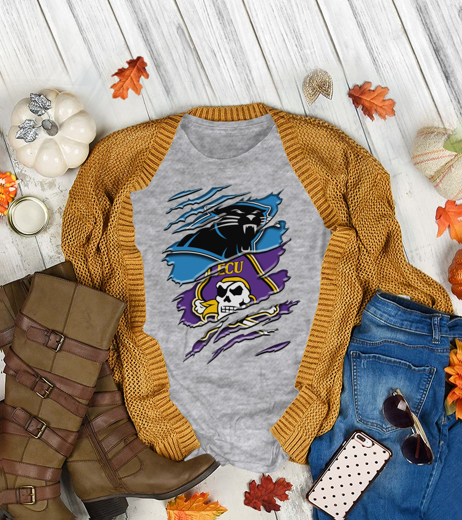 Carolina Panthers Ecu Pirates Rah T-Shirt