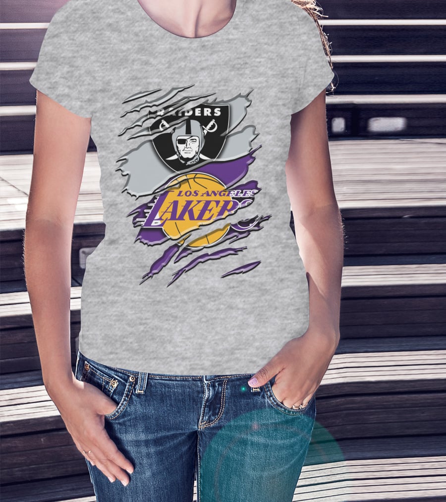 Raiders Los Angeles Lakers Rah 095 T-Shirt