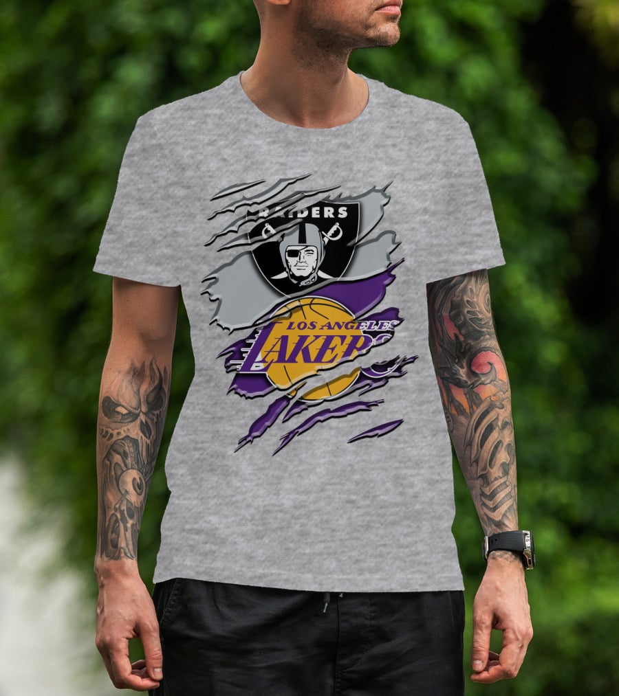 Raiders Los Angeles Lakers Rah 095 T-Shirt