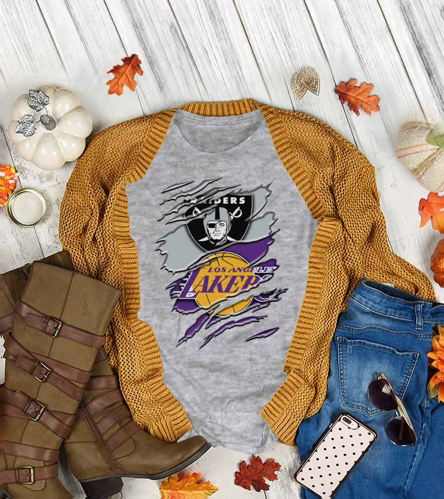 Raiders Los Angeles Lakers Rah 095 T-Shirt
