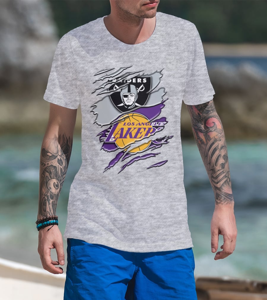 Raiders Los Angeles Lakers Rah 095 T-Shirt