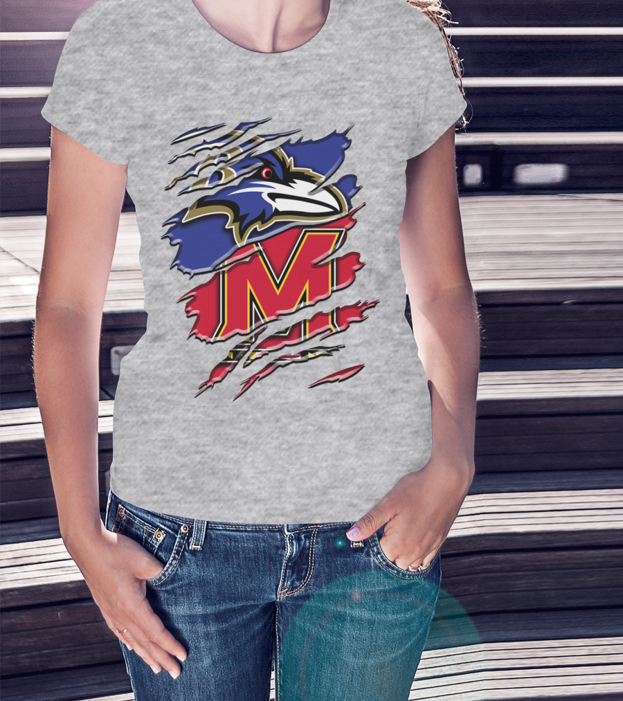 Baltimore Ravens Maryland Terrapins Mashup Rah 102 T-Shirt