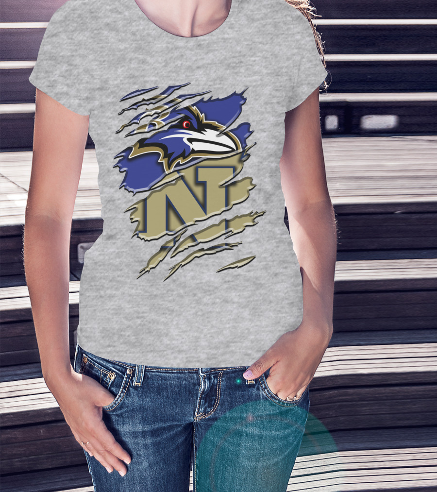 Baltimore Ravens Navy Midshipmen Rah 103 T-Shirt