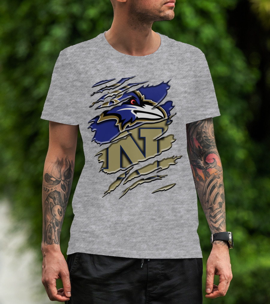Baltimore Ravens Navy Midshipmen Rah 103 T-Shirt
