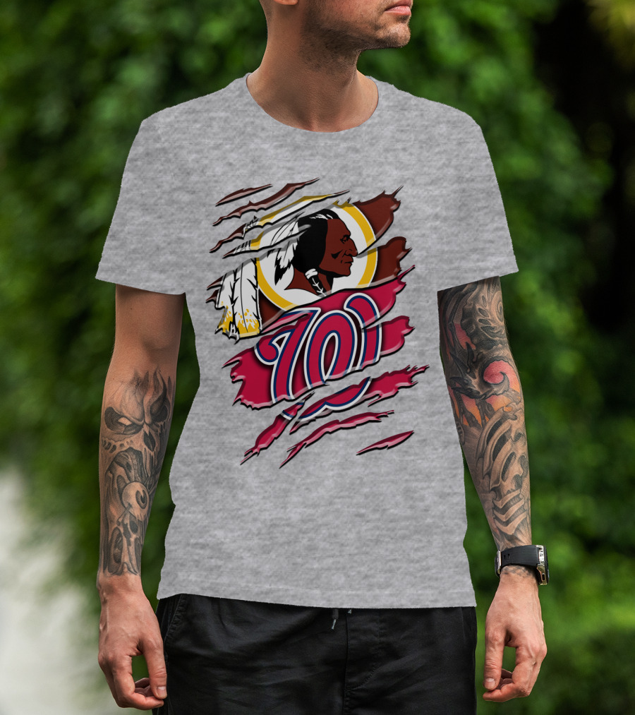 Washington Football Team And Nationals Logo Mashup Rah 105 T-Shirt