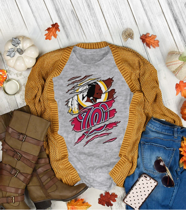 Washington Football Team And Nationals Logo Mashup Rah 105 T-Shirt