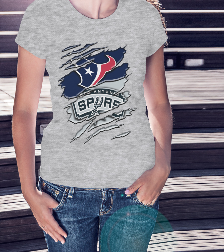 San Antonio Spurs Houston Texans Rah T-Shirt