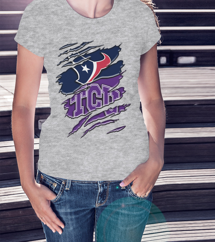 Houston Texans Tcu Horned Frogs Rah 121 T-Shirt