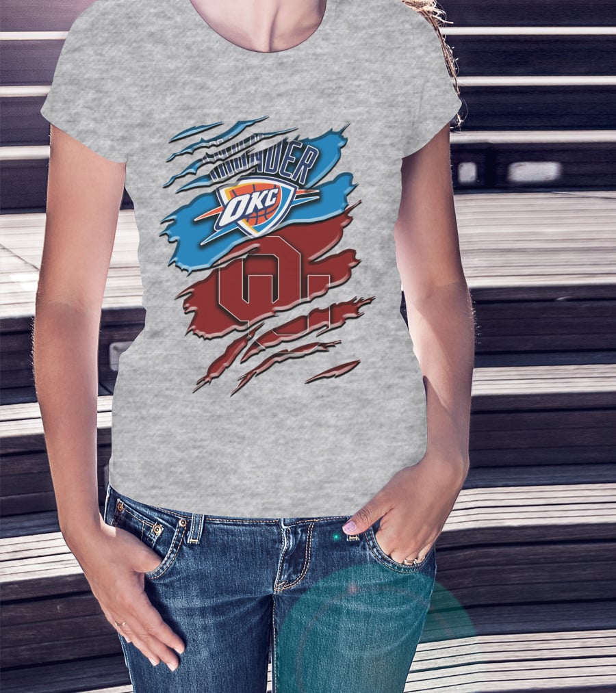 Okc Thunder Ou Logo Rah 126 T-Shirt