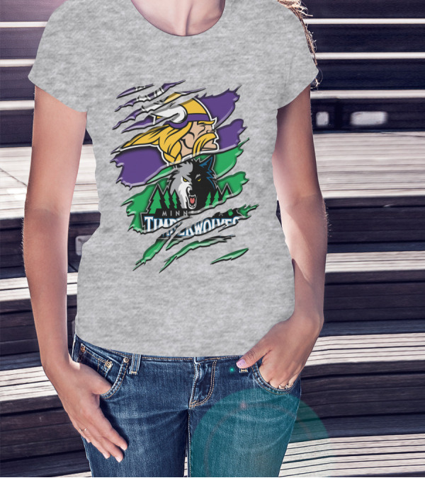 Minnesota Vikings Timberwolves Rah 134 Collaboration T-Shirt