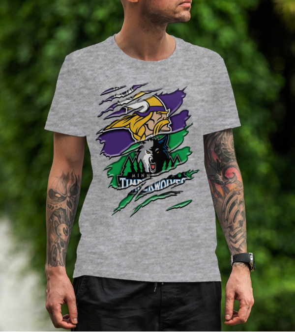 Minnesota Vikings Timberwolves Rah 134 Collaboration T-Shirt