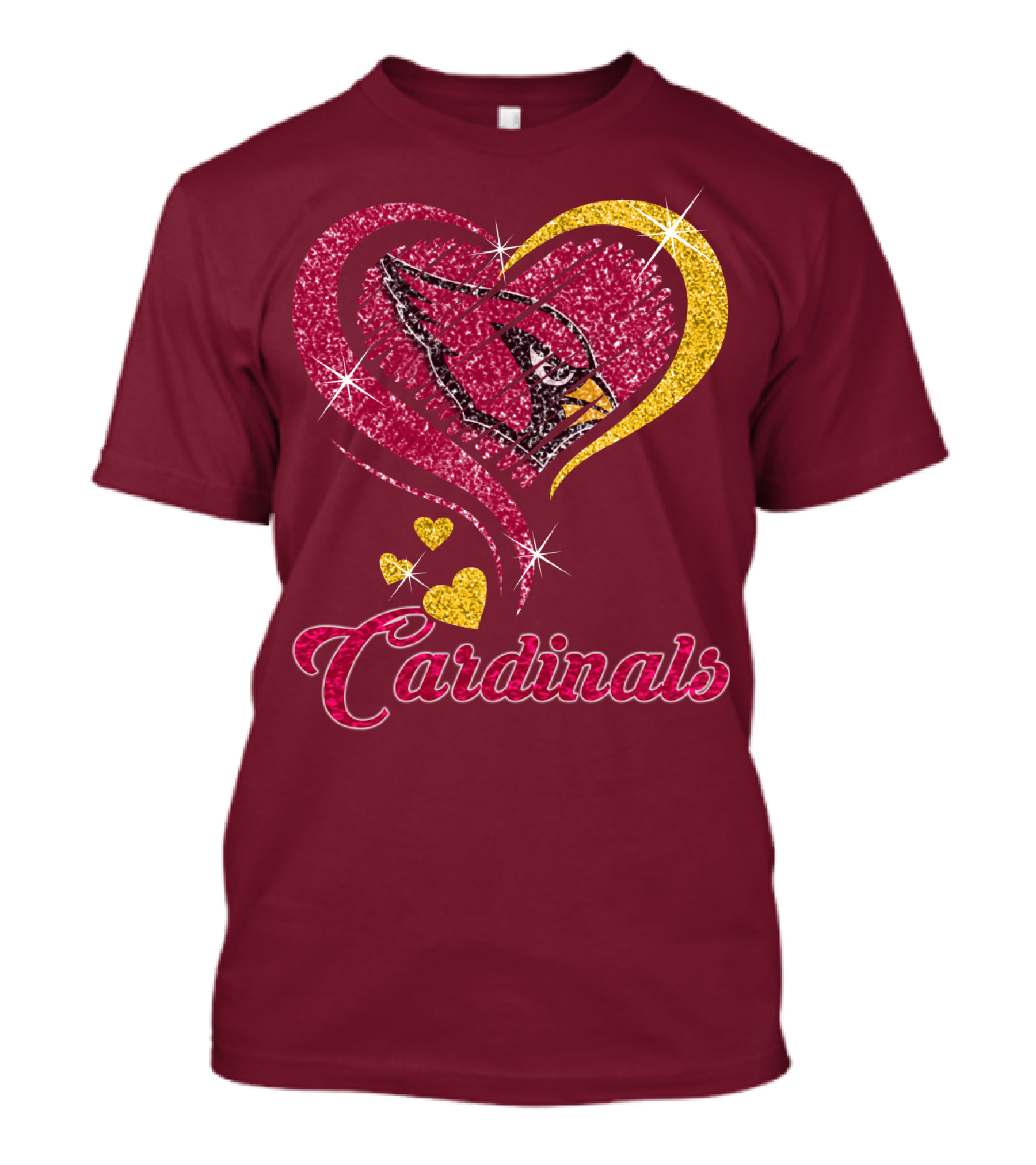 Cardinals Heart Glitter T-Shirt