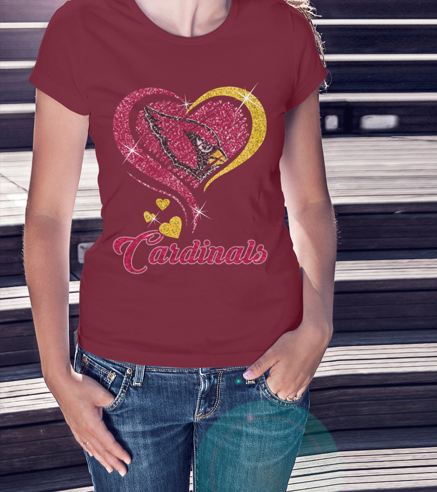 Cardinals Heart Glitter T-Shirt
