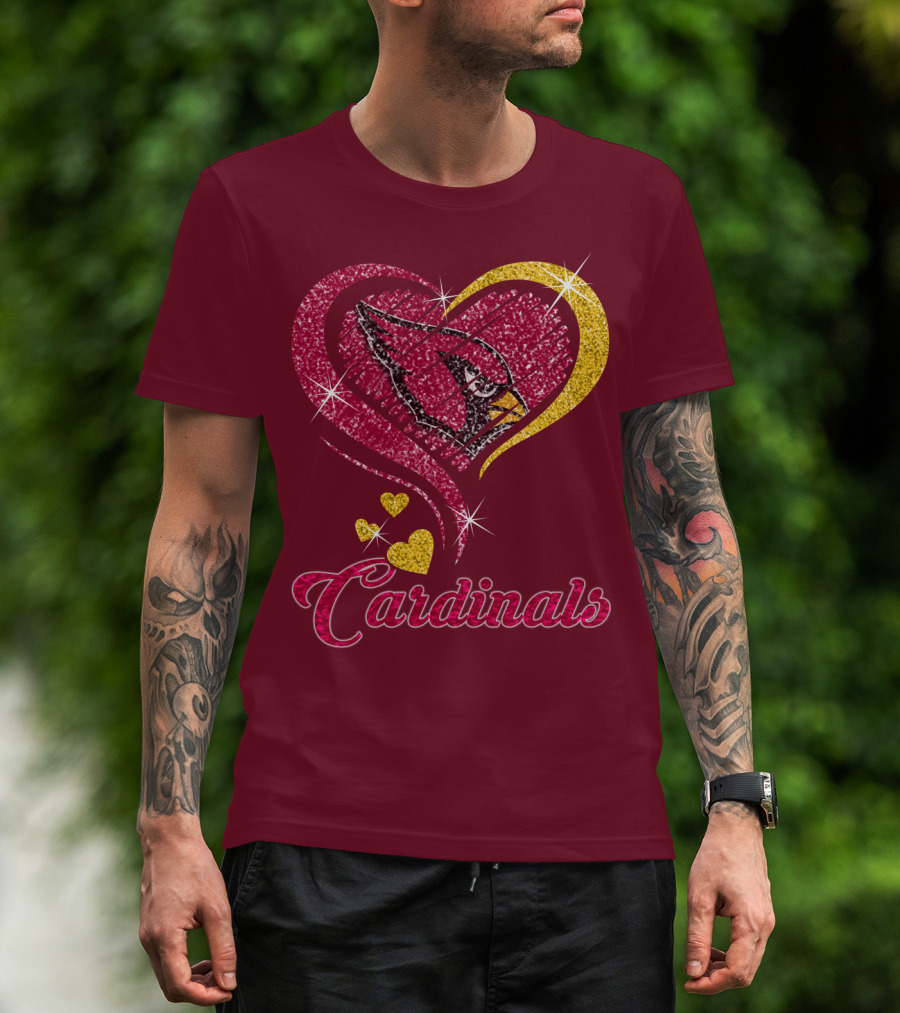 Cardinals Heart Glitter T-Shirt