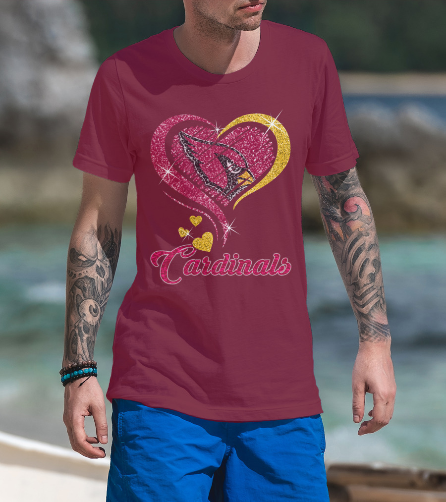 Cardinals Heart Glitter T-Shirt