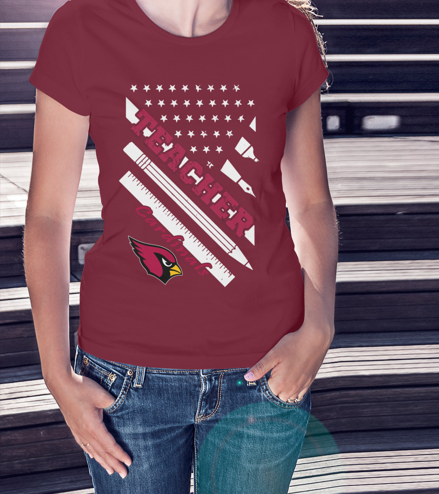 Arizona Cardinals Teacher Stars And Tools T-Shirt