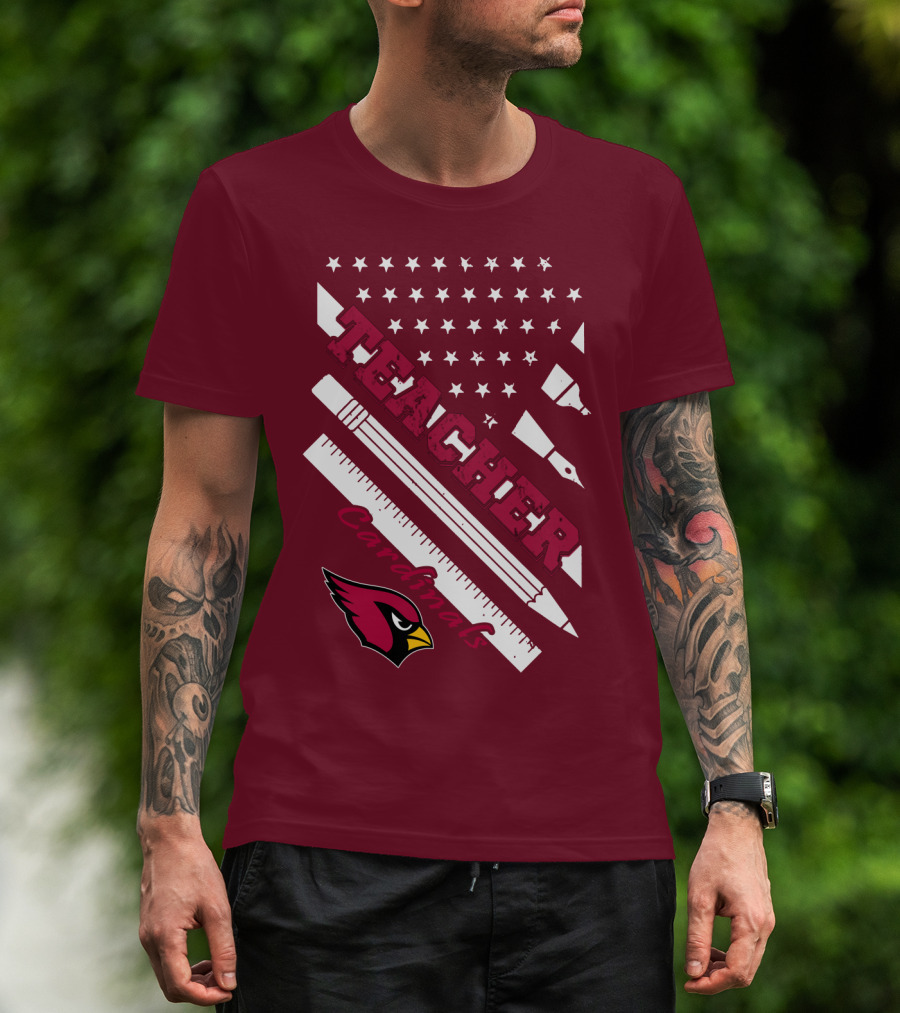 Arizona Cardinals Teacher Stars And Tools T-Shirt