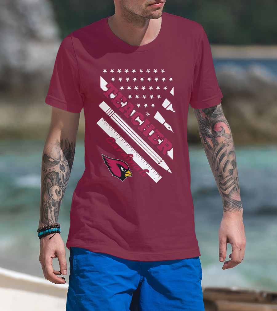 Arizona Cardinals Teacher Stars And Tools T-Shirt