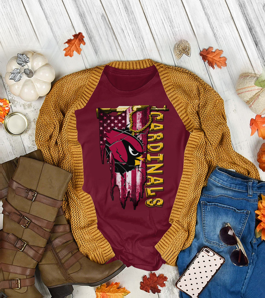 Cardinals Usa Flag And Chain T-Shirt