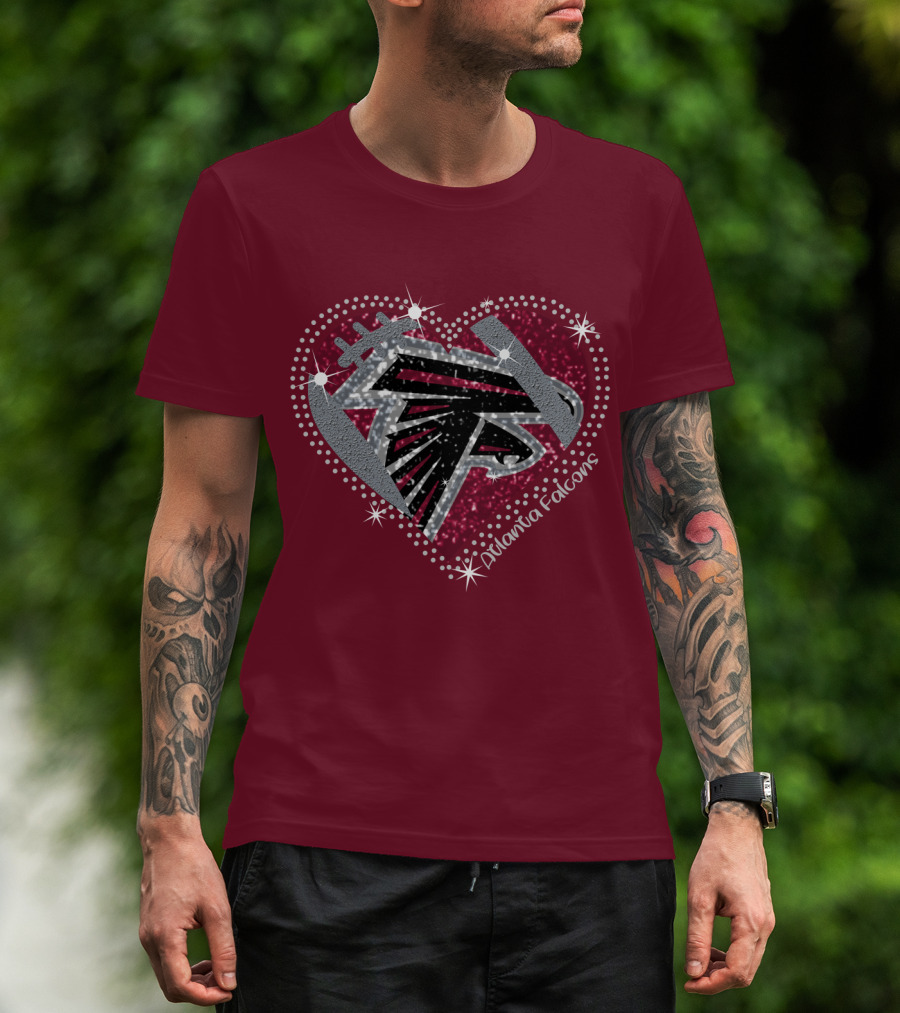 Atlanta Falcons Sparkling Heart T-Shirt