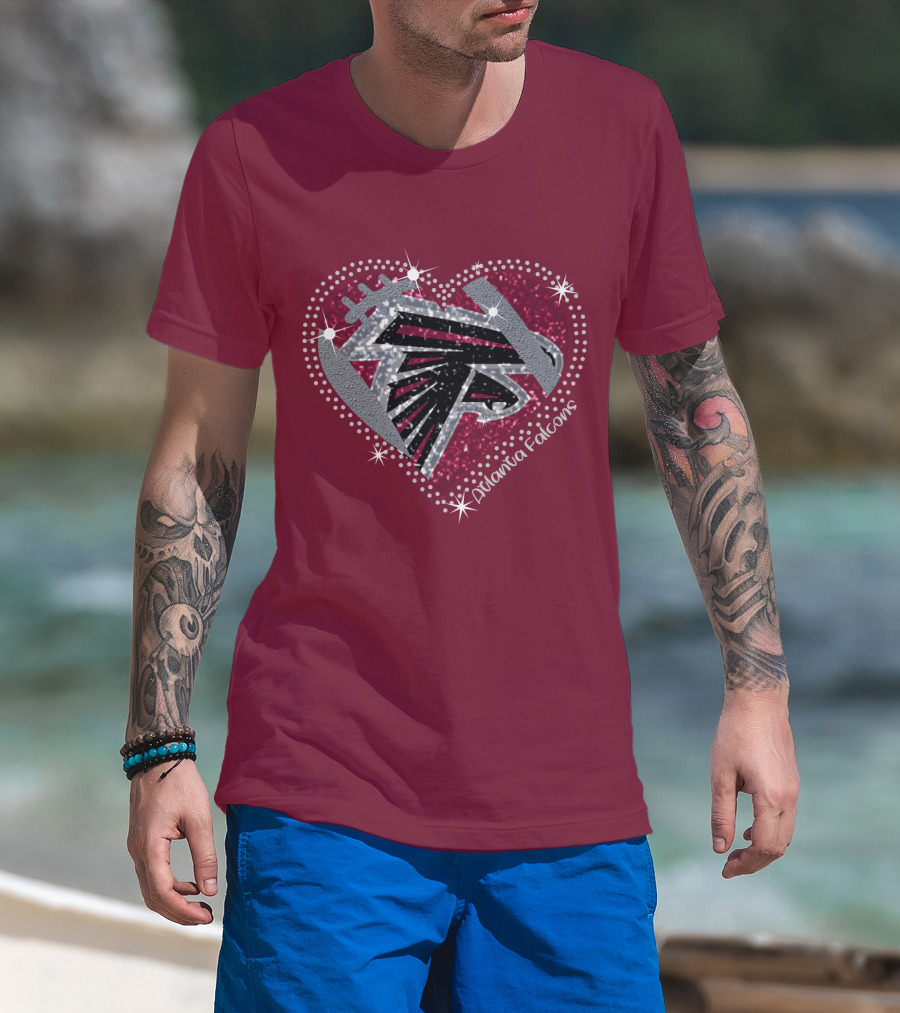 Atlanta Falcons Sparkling Heart T-Shirt