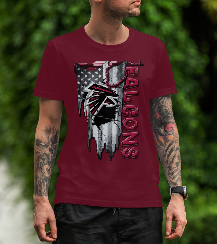 Atlanta Falcons American Flag Football Team T-Shirt