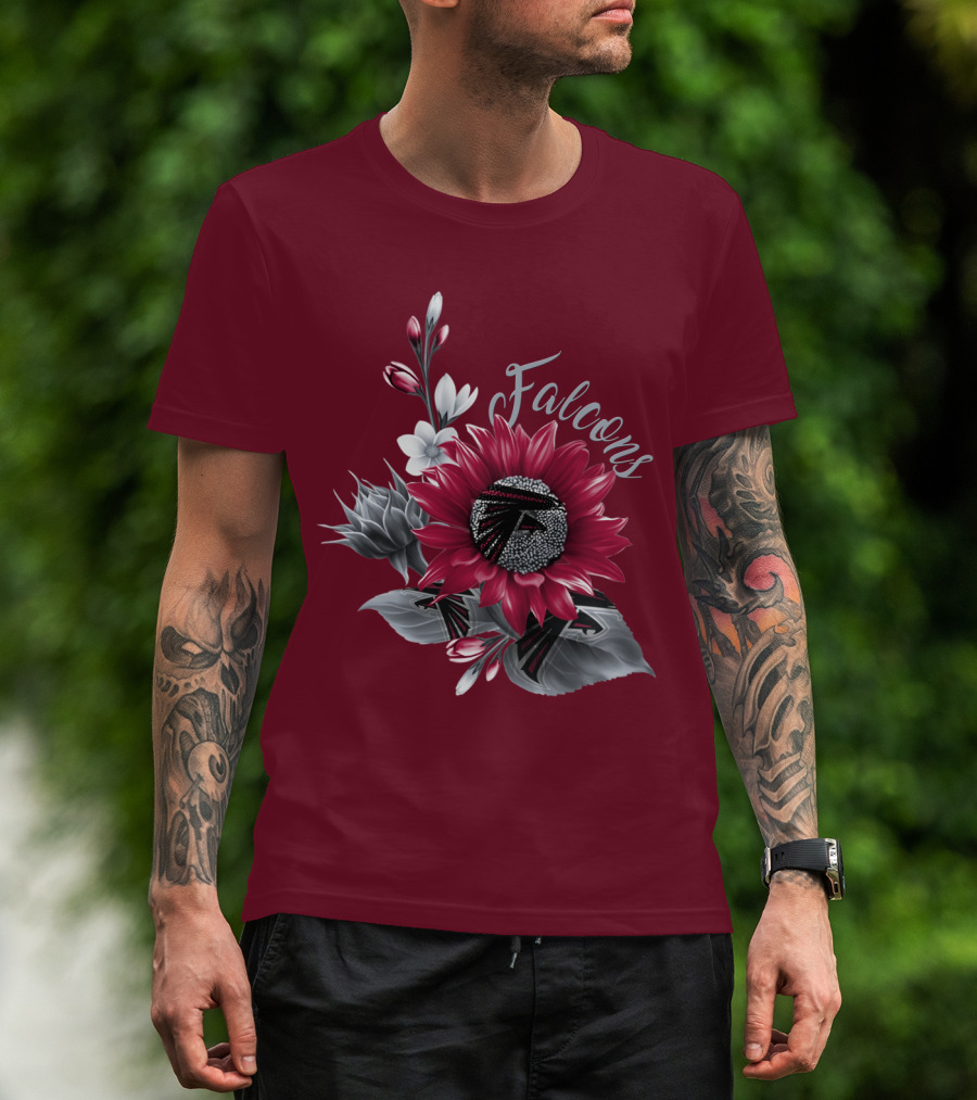 Falcons Floral Atlanta Falcons Logo Blossom T-Shirt