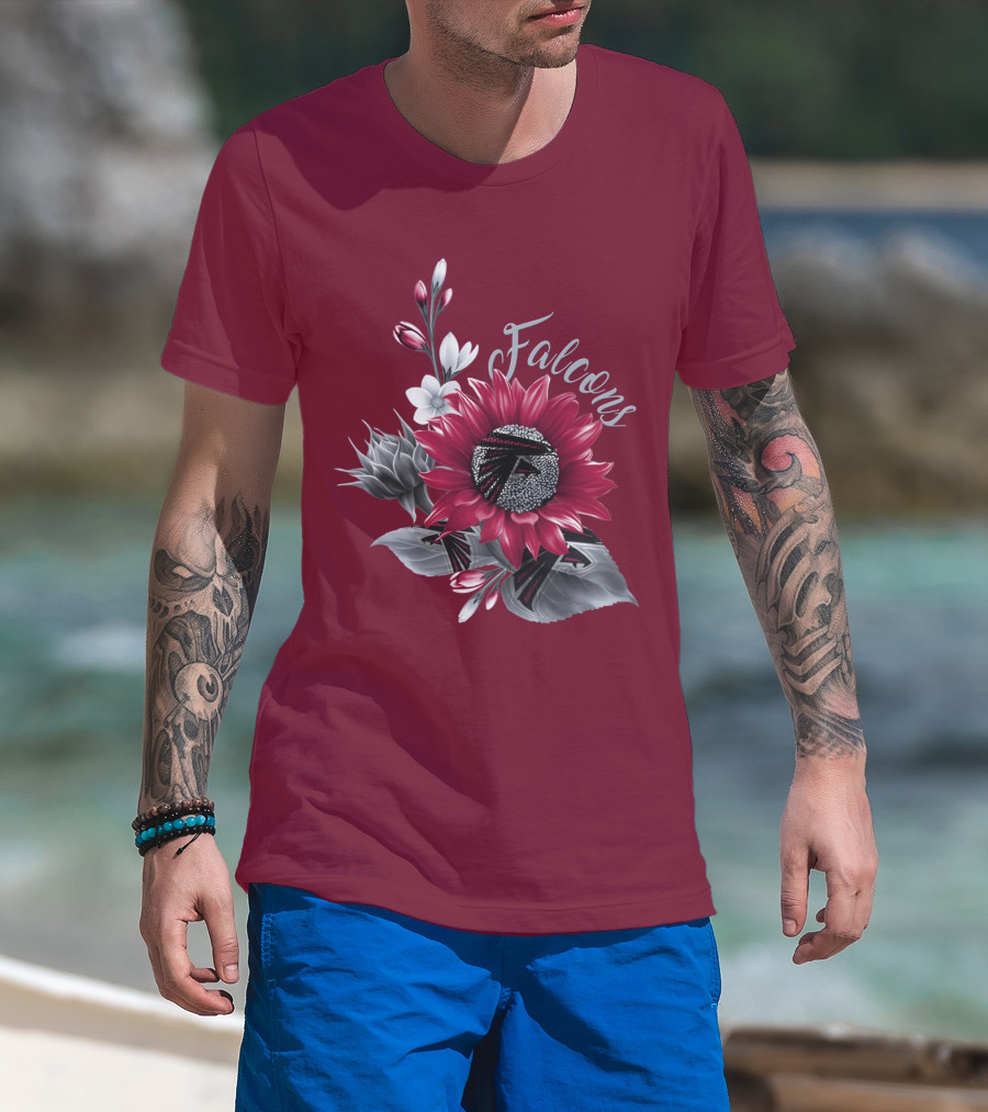 Falcons Floral Atlanta Falcons Logo Blossom T-Shirt