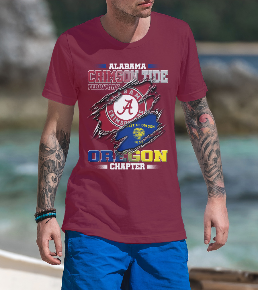 Alabama Crimson Tide Territory Oregon Chapter State Of Oregon 1859 T-Shirt