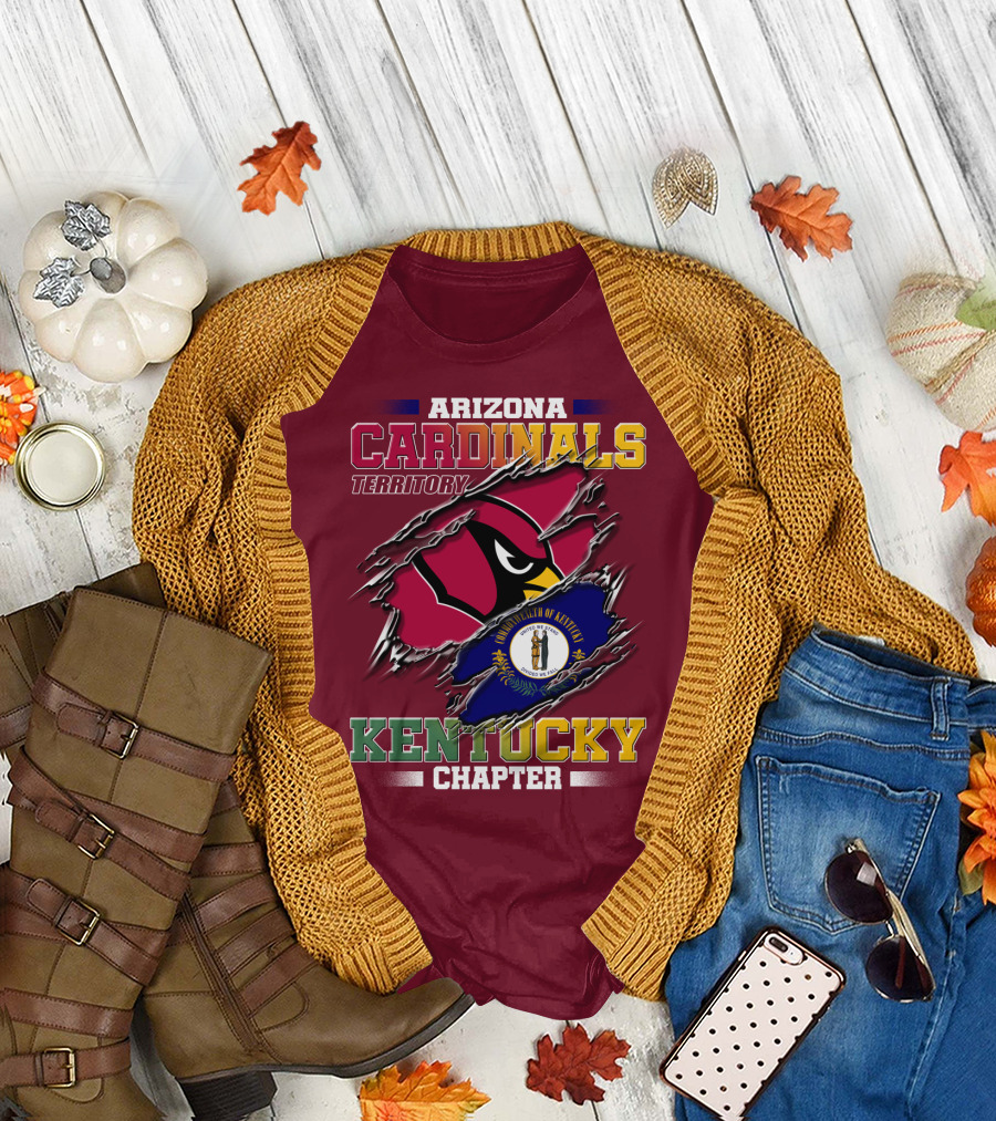 Arizona Cardinals Territory Kentucky Chapter Commonwealth of Kentucky Flag T-Shirt