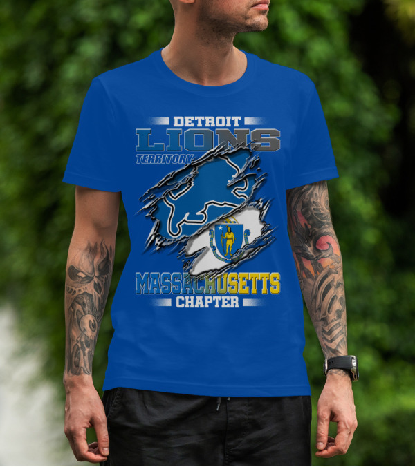 Detroit Lions Territory Massachusetts Chapter T-Shirt