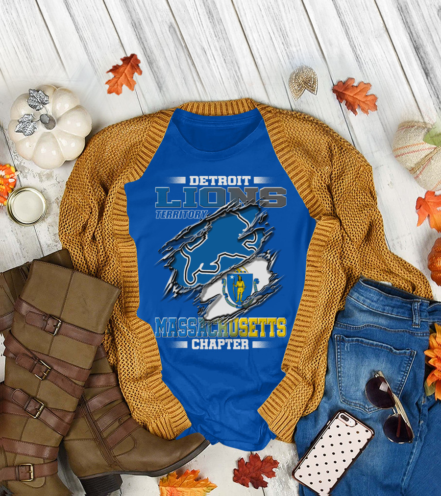 Detroit Lions Territory Massachusetts Chapter T-Shirt