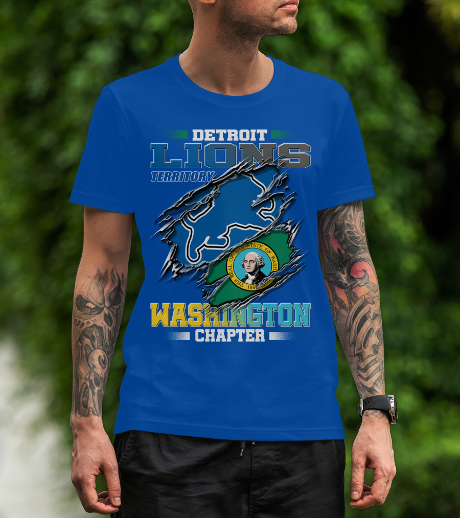 Detroit Lions Territory Washington Chapter Seal Of The State Of Washington T-Shirt
