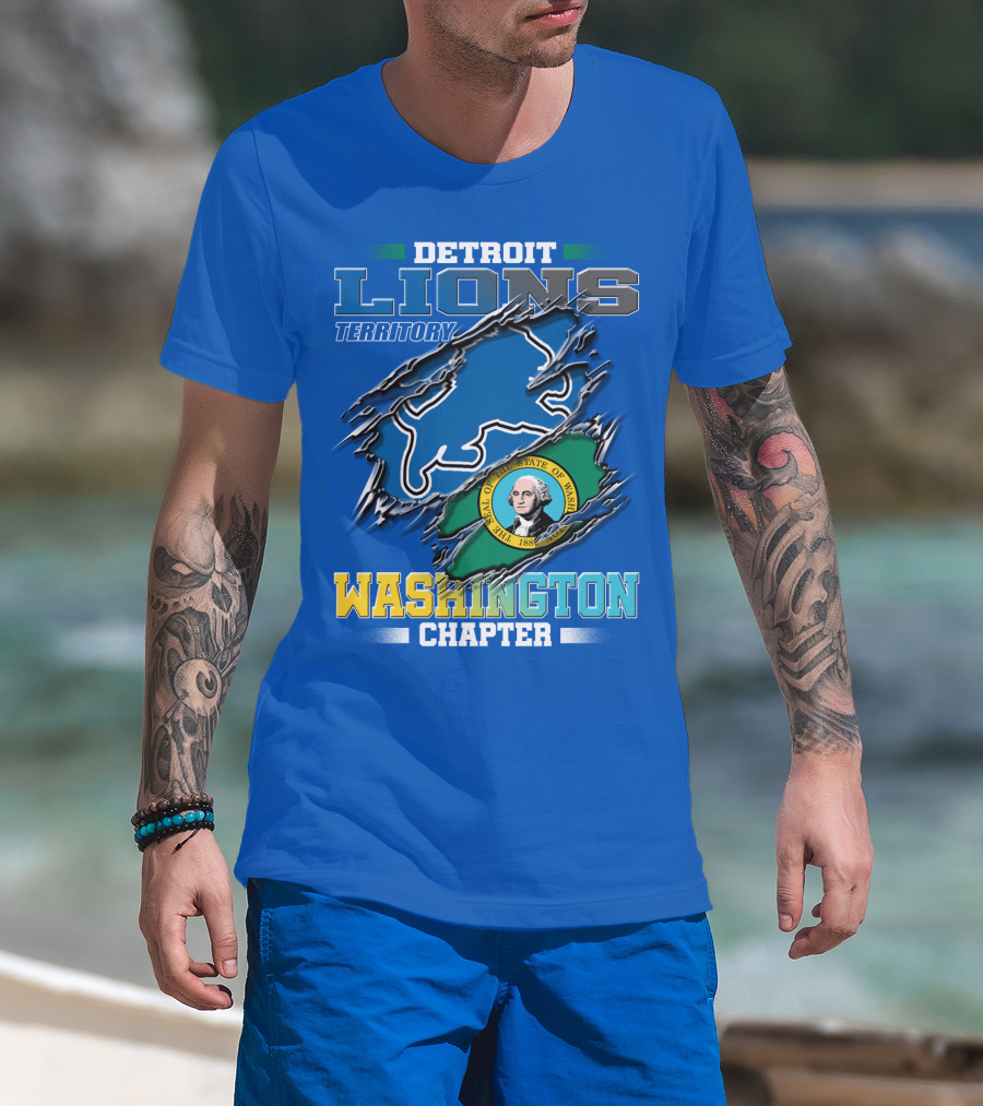 Detroit Lions Territory Washington Chapter Seal Of The State Of Washington T-Shirt